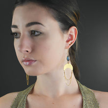 Load image into Gallery viewer, Brass Balance w/ Semi Precious &amp; Draped Chain: Golden Rutile

