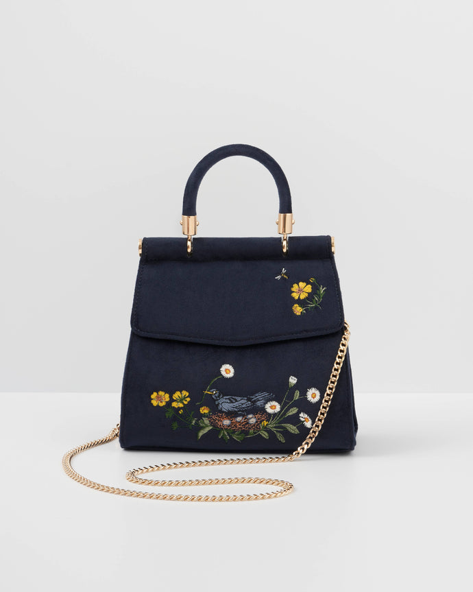 Blackbird Mini Velvet Tote