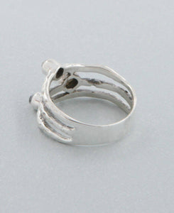 Triple Stone Labradorite Ring, Sterling Silver: Size 7
