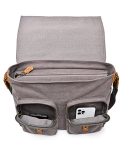 Valley Oak Canvas Messenger Bag: Khaki