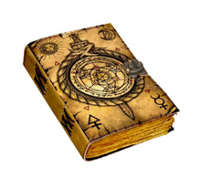 Load image into Gallery viewer, Vintage Leather Journal Notebook Diary with Compass Print 
