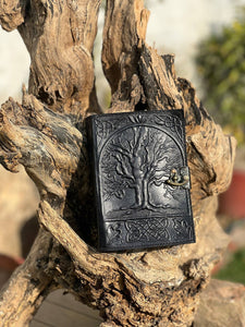 Leather Journal Notebook Tree Embossed Life of Tree: Red