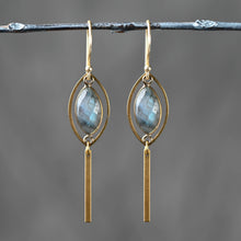 Load image into Gallery viewer, Brass Marquise w/ Marquise Semi Precious: Denim Opal
