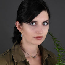 Load image into Gallery viewer, Semi Precious Star Cut and Cube Combo Short Necklace: 16” + Extender / Smoky Quartz &amp; Citrine
