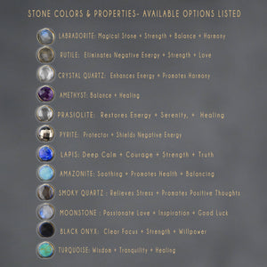 Simple Small Bar w/ Semi Precious Gemstone: Smoky Quartz