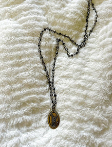 Bronze Saint Michael Necklace on Swarovski Chain