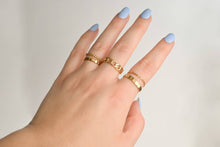 Load image into Gallery viewer, Dainty Gold Rings - Waterproof 18k Gold Stackable Rings: Mirror Link / 8

