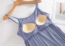 Load image into Gallery viewer, Built-in bra strappy dress lounge sleeveless dress: LightPink / M
