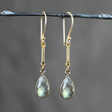 Load image into Gallery viewer, Simple Small Bar w/ Semi Precious Gemstone: Smoky Quartz
