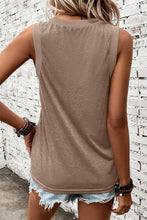 Load image into Gallery viewer, Ribbed Trim V-Neck Tank Top: Simply Taupe
