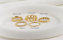 Load image into Gallery viewer, Dainty Gold Rings - Waterproof 18k Gold Stackable Rings: Thin Sparkle / 7
