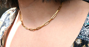 18k Gold PVD Paperclip Necklace