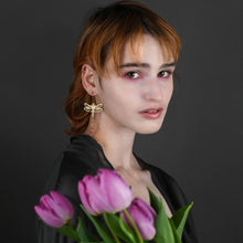 Load image into Gallery viewer, Dance of The Dragonfly Tourmaline Drop Earrings
