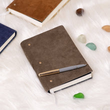 Load image into Gallery viewer, Soft Cover Suede leather diary journal-Grey: Ruled
