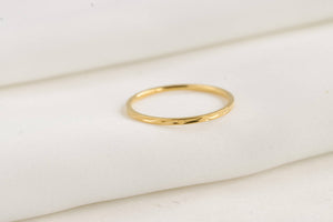 Dainty Gold Rings - Waterproof 18k Gold Stackable Rings: Thin Sparkle / 6