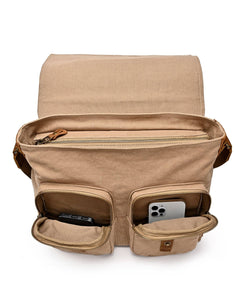 Valley Oak Canvas Messenger Bag: Khaki