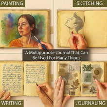 Load image into Gallery viewer, Leather Journal Blank Vintage Notebook with Mushroom Print
