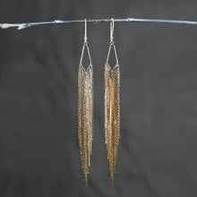 Load image into Gallery viewer, Super Dramatic Mermaid Shimmer Earrings: Rhodium Plated
