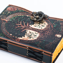 Load image into Gallery viewer, Leather Journal Notebook with Vintage Paper Tree Print
