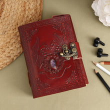 Load image into Gallery viewer, Leather Journal with Stone Dragon Embossed Travel Journal 
