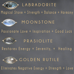 Dramatic Circle Eye w/ Semi Precious & Gold Plated Tassel: Golden Rutile