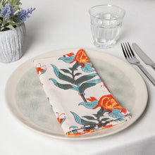 Load image into Gallery viewer, Marigold Block Print Napkins Set of 4

