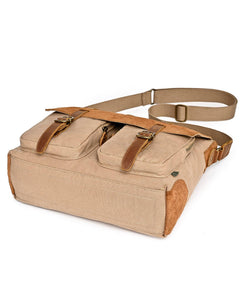 Valley Oak Canvas Messenger Bag: Khaki