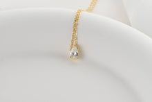 Load image into Gallery viewer, Sterling Silver Diamond Necklace - Gold Vermeil CZ Necklace: Pave V / Silver

