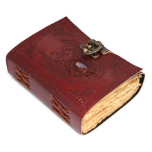 Load image into Gallery viewer, Leather Journal with Stone Dragon Embossed Travel Journal 
