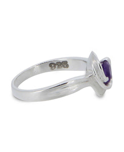 Tranquility Swirl Amethyst Sterling Silver Floral Ring: Size 9
