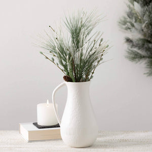 WHITE CHIFFON STONE PITCHER