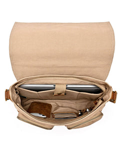 Valley Oak Canvas Messenger Bag: Khaki