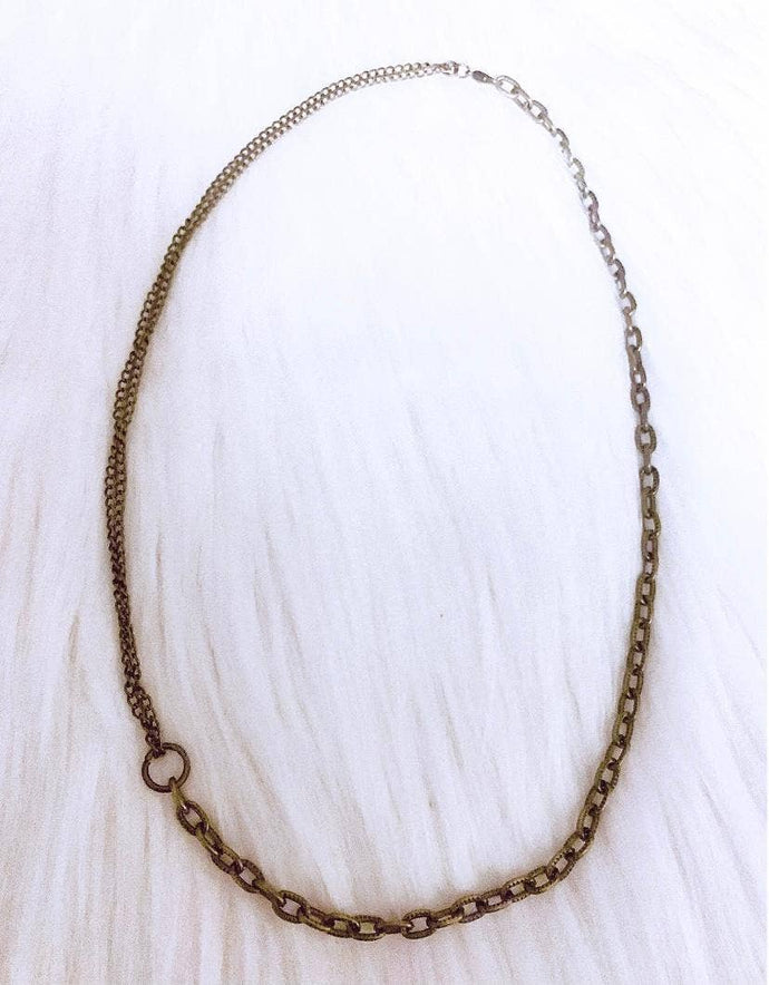 Bronze Ball and Chain Necklace