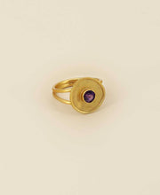 Load image into Gallery viewer, Gold Plated Amethyst Fluid Ring: 8
