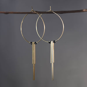 35 mm Hoop with 3 Bar Earrings
