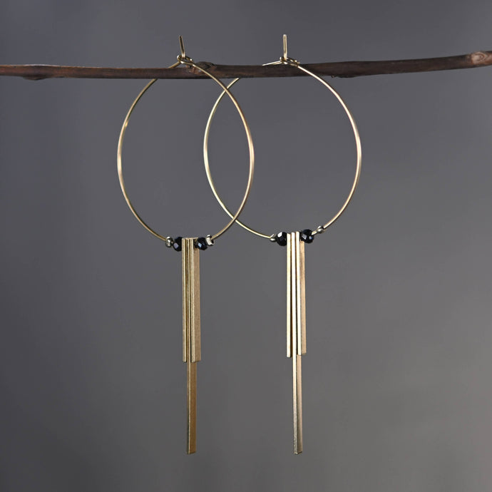 35 mm Hoop with 3 Bar Earrings