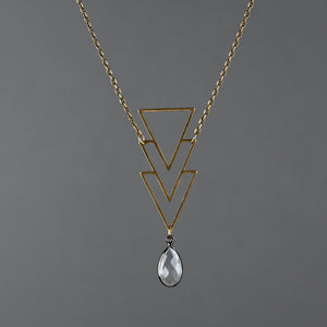 Brass Geometric Triangle Necklace