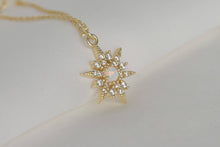 Load image into Gallery viewer, Opal Star Burst Necklace - 14k Sterling Silver Star Necklace
