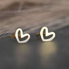 Load image into Gallery viewer, Small Hand Drawn Heart Studs
