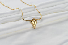 Load image into Gallery viewer, 18k Gold Heart Necklace - Beaded Snake Chain Necklace
