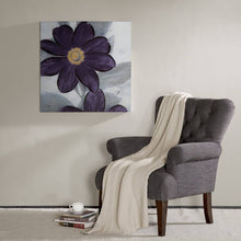 Load image into Gallery viewer, Hand Embellished Monochrome Purple Bloom Wall Art
