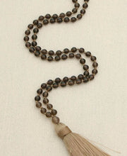 Load image into Gallery viewer, Smoky Quartz Knotted Gemstone Mala, 108 Beads
