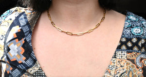 18k Gold PVD Paperclip Necklace