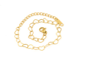 18k gp Dainty Heart Chain Bracelet