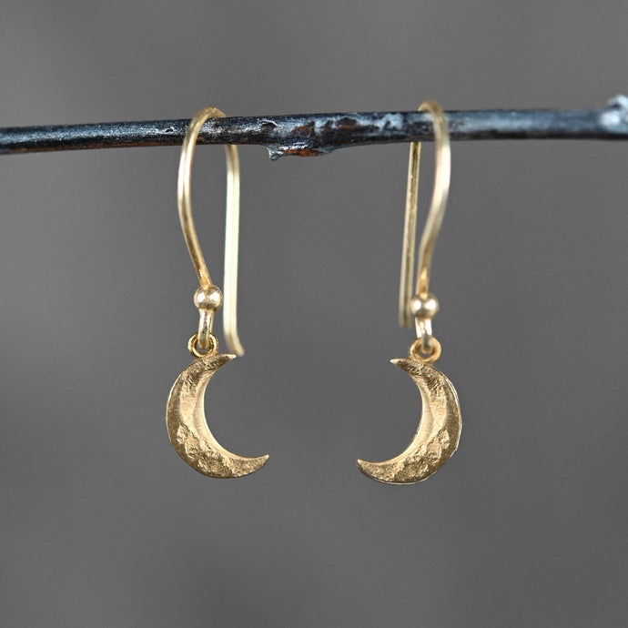 Petite Brass Hammered Moons