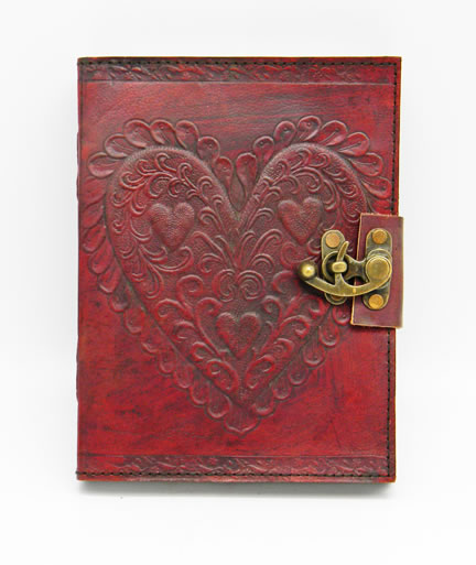 Celtic Heart Leather Journal with Lock 6 X 8 Inches