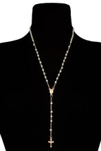 Load image into Gallery viewer, Cross Pendant Gemstone Beaded Gold Link Chain Necklace
