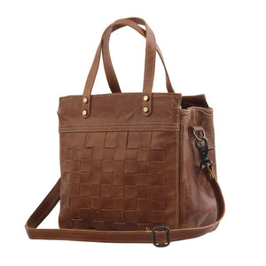 Criss-Cross Leather Handbag